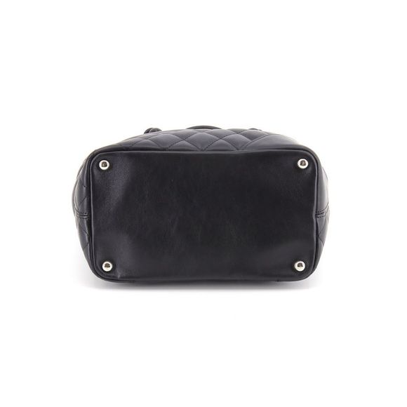 Chanel Cambon Line Medium Tote Bag Lambskin Black Silver Shoulder Bag - Picture 5 of 8